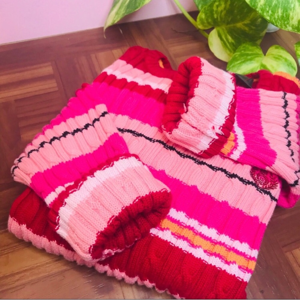 vtg vsco ribbed pink cable knit chunky sweater - Picture 7 of 7